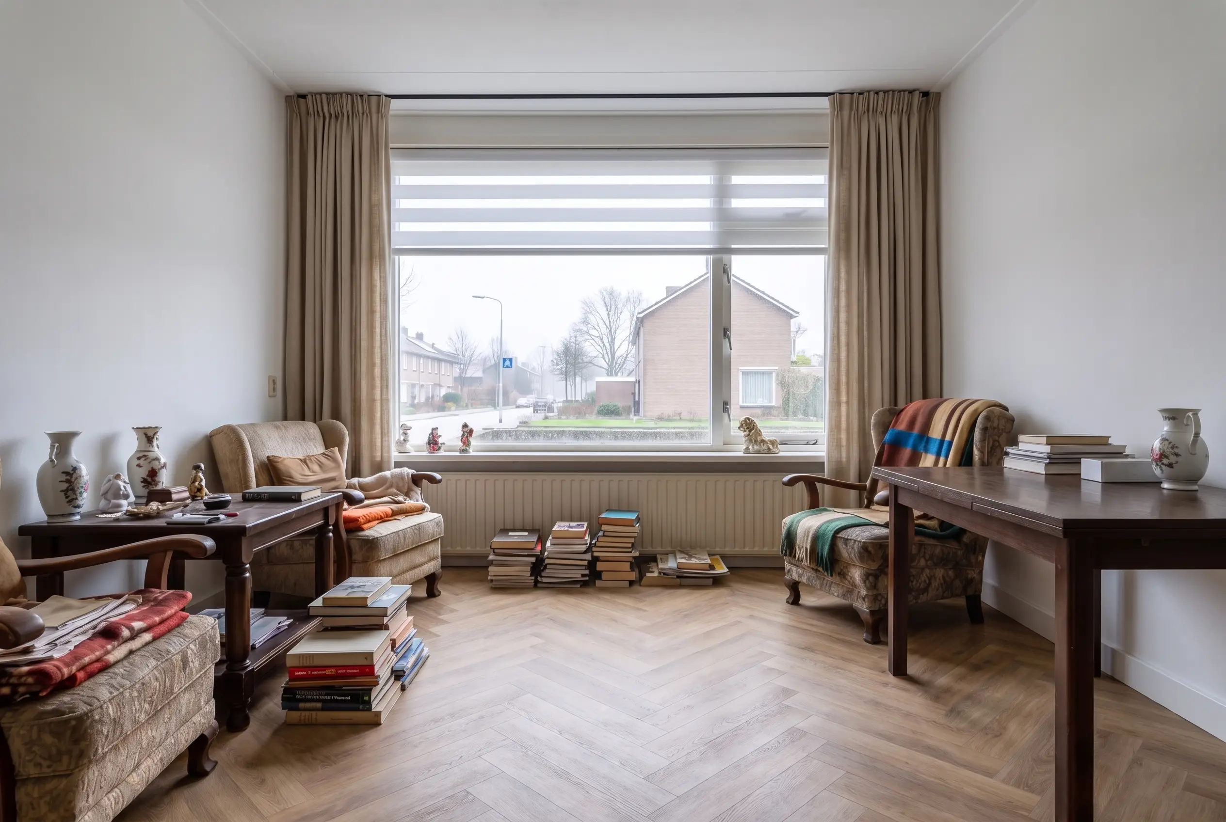 Dezelfde woonkamer na de renovatie